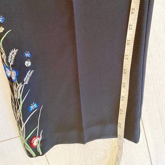 90s vintage black high waisted capri pants with embroidered butterflies - Picture 10 of 10